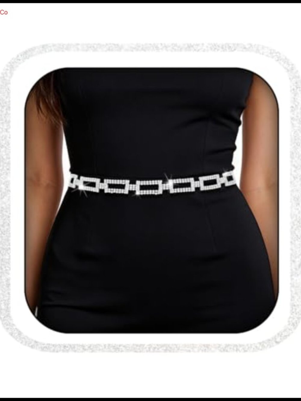 Rhinestone Chain Belt Adjustable Waist Formal Dress Belt for Women